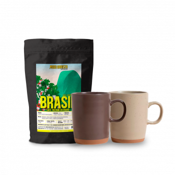 Combo Mug Granito - 2 tazas + Cafe Brasil Pedra
